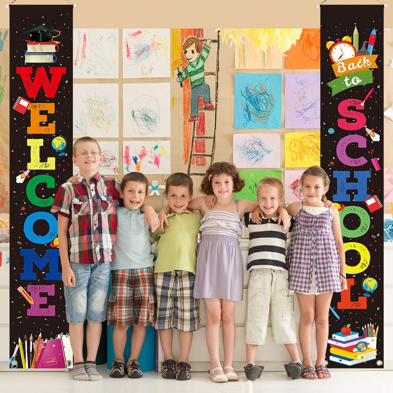 LioNergy Back to School Banner Welcome Banner for First Day of School Hanging Fabric Banners Flags Sign Backdrop DÃ©cor Supplies for Pre-School Primary High School Classroom Decorations - Image 4
